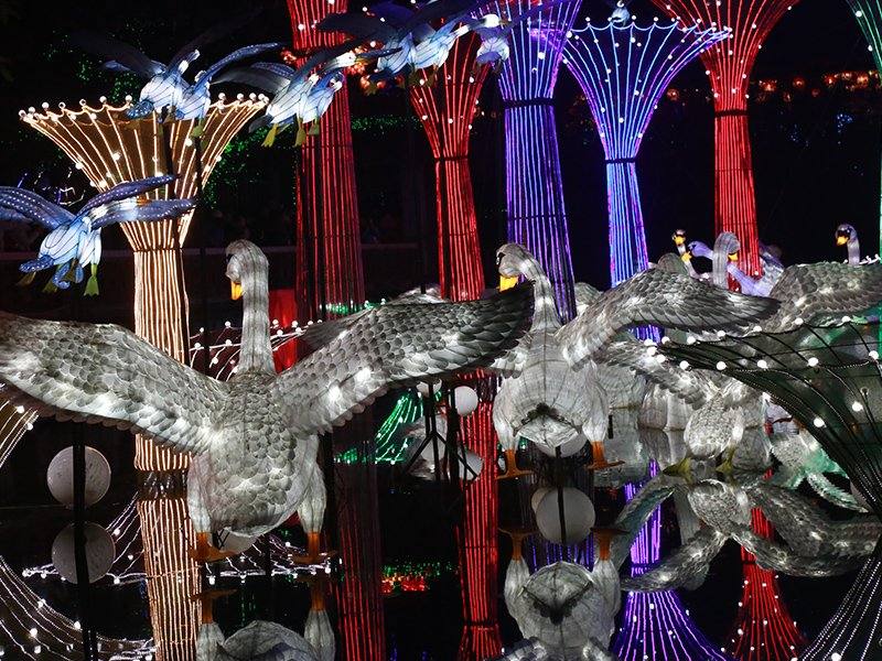 Winter light trail lantern festival for European venues