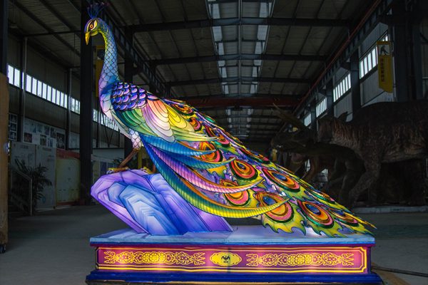 Magnificent LED Peacock Lantern Sculpture: A Dazzling Centerpiece for Festivals and Theme Parks