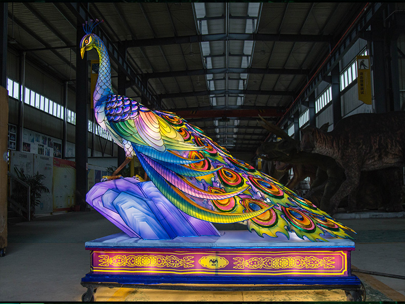 Magnificent LED Peacock Lantern Sculpture: A Dazzling Centerpiece for Festivals and Theme Parks