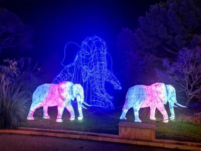 Safari Elephant Geometric LED Lantern