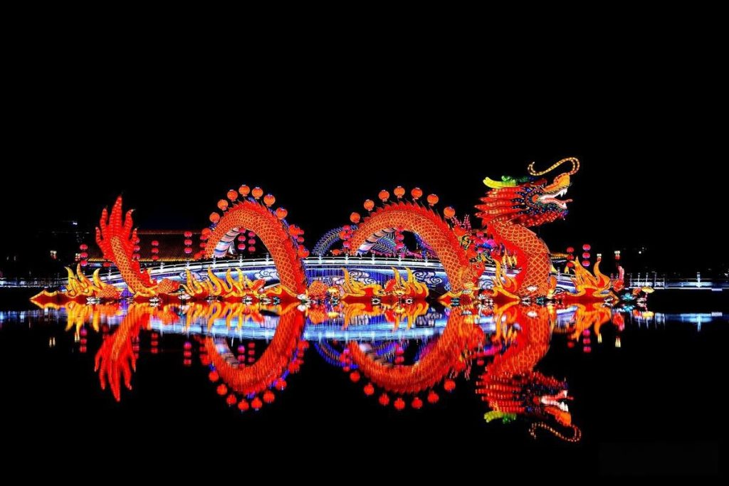 Water Lantern Double Dragon Pearl Night — illuminated display for zoos, festivals and events