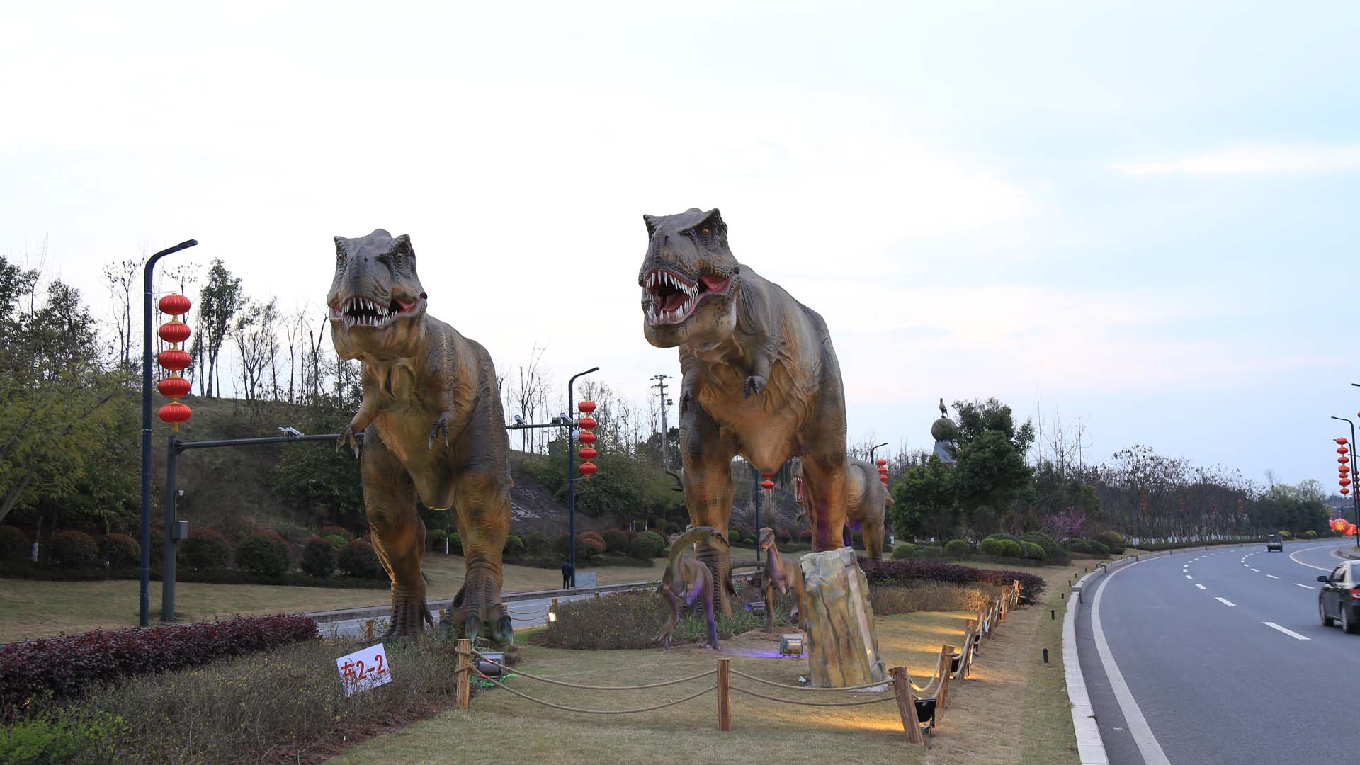 Life-size animatronic T-Rex with silicone skin