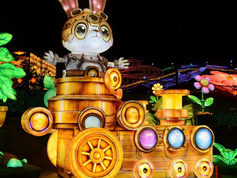 Steampunk Rabbit Lantern — Illuminated Mechanical Fantasy Sculpture