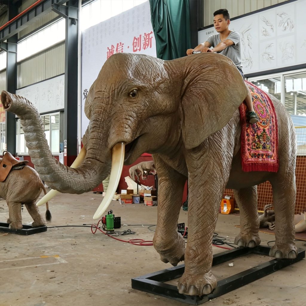 Animatronic African Elephant With Blanket — custom festival lantern display from Zigong manufacturer