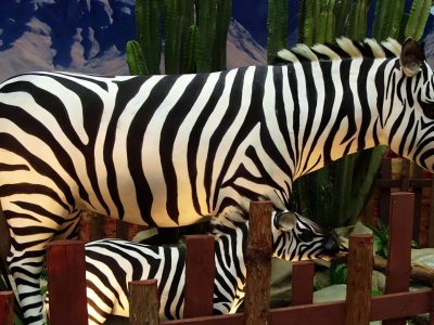 Realistic Animatronic Zebra with Foal — Life-Size Zebra Statue for Zoos & Safari Parks