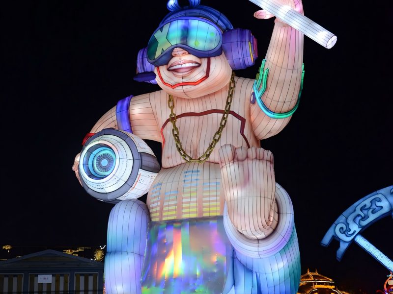 Cyberpunk Tech Character Festival Lantern for contemporary festival display