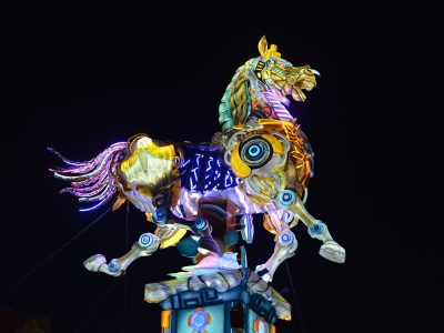 Steampunk Horse Lantern Sculpture