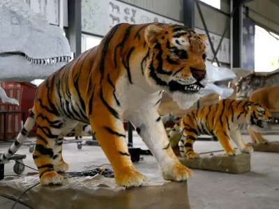 Custom Animatronic Tiger Model — Life-Size Zoo Exhibit