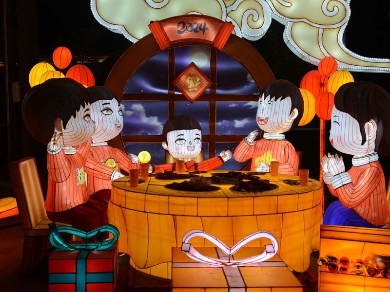 Chinese New Year Family Reunion Dinner Lantern Display