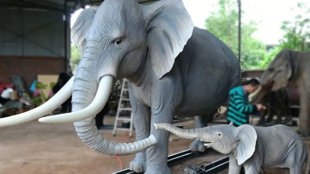 Animatronic African Elephant Display — custom festival lantern display from Zigong manufacturer