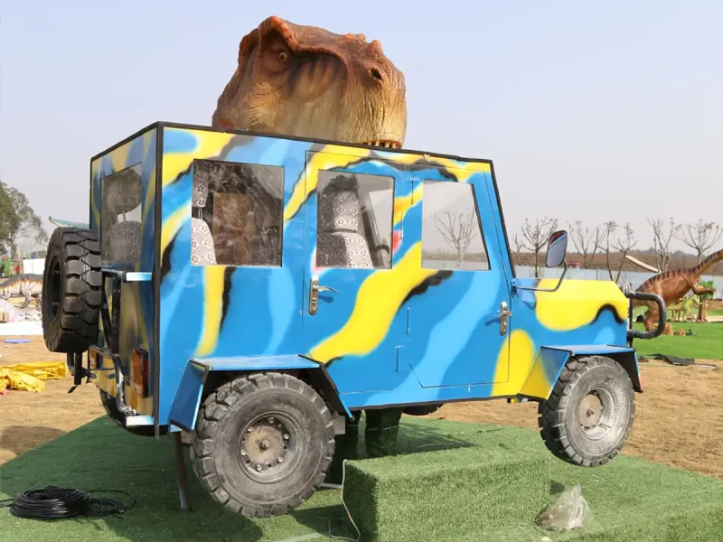 Interactive T-Rex Bites Car — Custom Animatronic Photo Ride