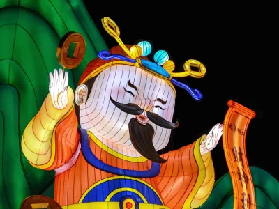 Cartoon God of Wealth Lantern Figure for Shopfronts and Atriums