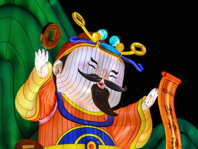 Cartoon God of Wealth Lantern Figure for Shopfronts and Atriums