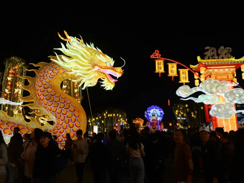 Chinese Dragon Blessing Gate Lantern for Festival Entrances