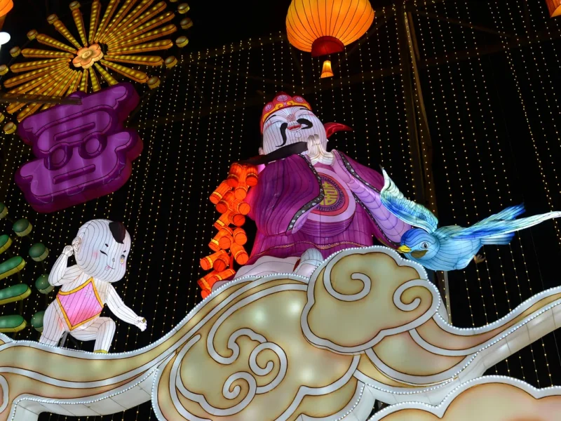 Chinese New Year Firecracker Lantern Scene for Streets and Malls