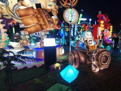 Game-Themed Lantern Scene — Crystal Light Zone Display