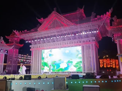 Lantern Festival Performance Stage Built as an Illuminated Palace Facade