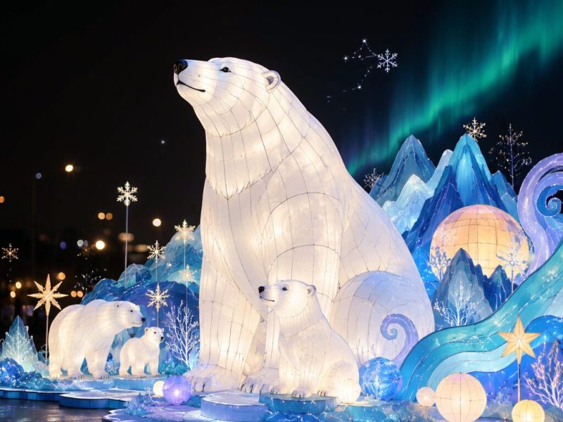 Arctic Polar Bear Lantern Scene