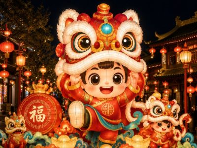 Chinese New Year Lion Dance Lantern