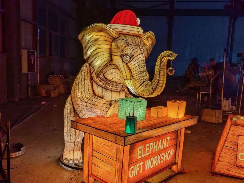 Christmas Elephant with Gifts