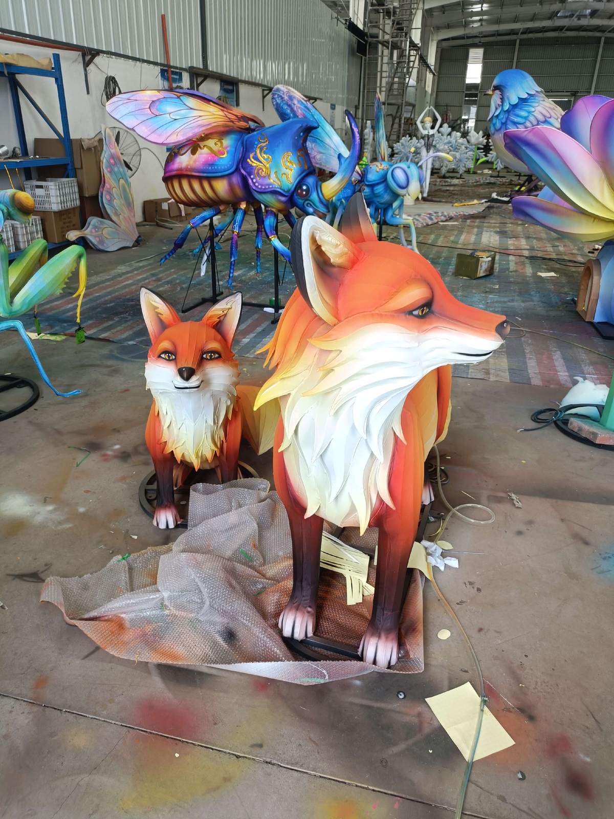 Fox Lantern Group in warm festival lighting