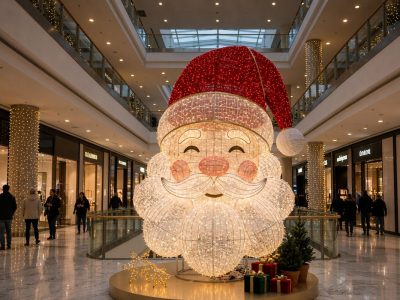 Giant Santa Lantern Figure