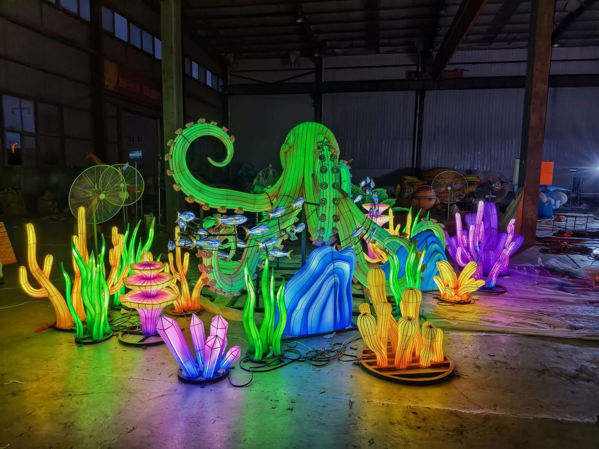 Marine Coral Arch Lantern in warm festival lighting
