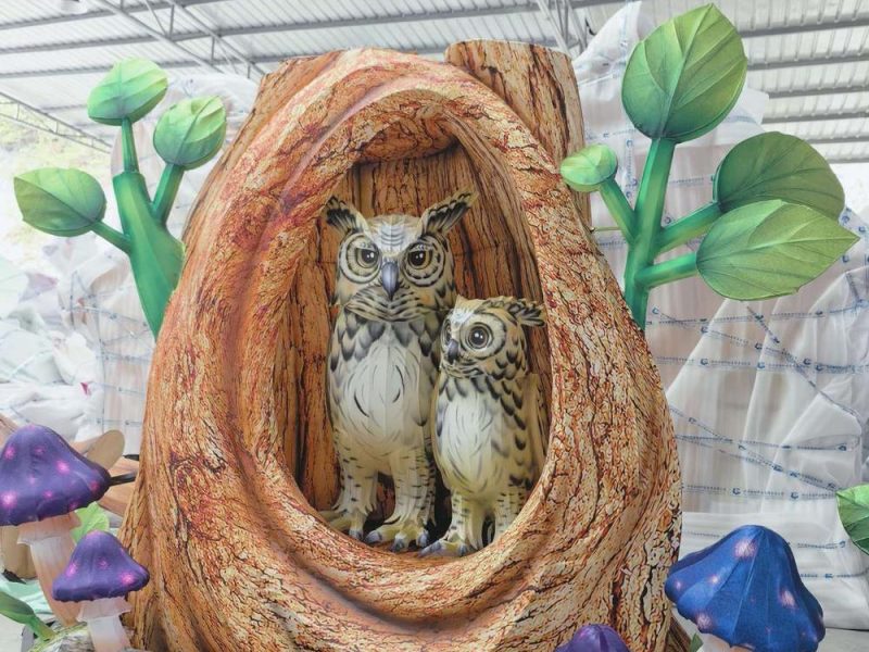 Owl in Tree Hollow Lantern